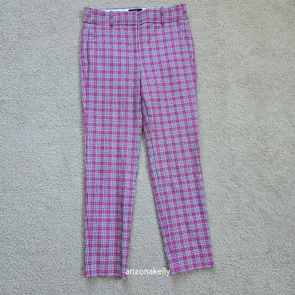 J. Crew Cameron Pant Pink Plaid Size 2